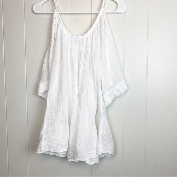 ASOS | White Cold Shoulder Flowy Blouse Size 4 - Picture 5 of 6